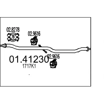 MTS 01.41230 - Tuyau d'échappement