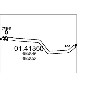 Tuyau d'échappement MTS 01.41350 pour LANCIA LYBRA 2.4 JTD - 135cv