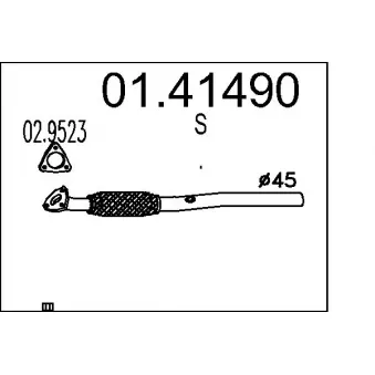 Tuyau d'échappement MTS 01.41490 pour OPEL CORSA 1.4 - 90cv