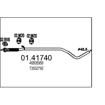 Tuyau d'échappement MTS [01.41740]