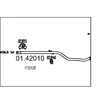 Tuyau d'échappement MTS OEM 173212B