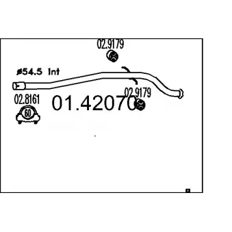 MTS 01.42070 - Tuyau d'échappement