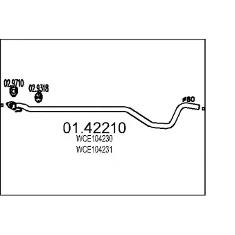 Tuyau d'échappement MTS OEM WCE104230