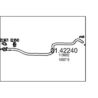 MTS 01.42240 - Tuyau d'échappement