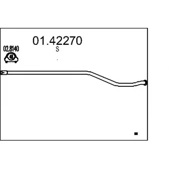 Tuyau d'échappement MTS 01.42270 pour PEUGEOT 206 1.4 HDI eco 70 - 68cv
