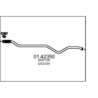 Tuyau d'échappement MTS 01.42350 pour RENAULT LAGUNA 1.9 DCI - 92cv