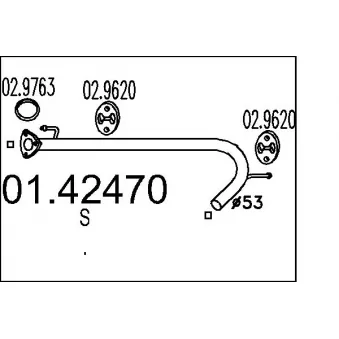 MTS 01.42470 - Tuyau d'échappement