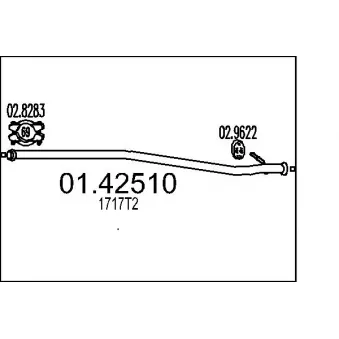 Tuyau d'échappement MTS OEM 1717T2