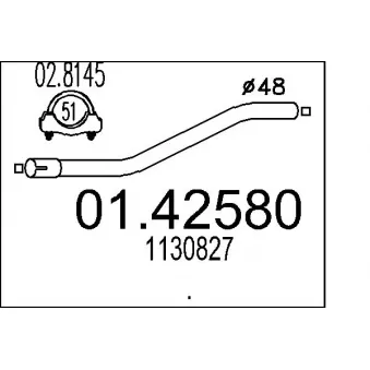 MTS 01.42580 - Tuyau d'échappement