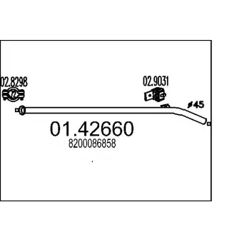 Tuyau d'échappement MTS [01.42660]