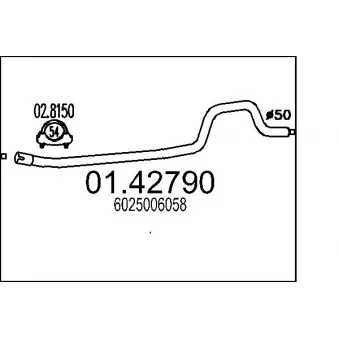 MTS 01.42790 - Tuyau d'échappement
