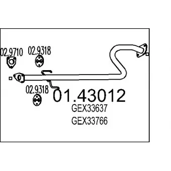 MTS 01.43012 - Tuyau d'échappement
