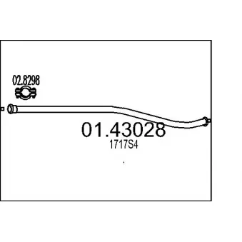 Tuyau d'échappement MTS 01.43028 pour CITROEN XSARA 2.0 HDI 90 - 90cv