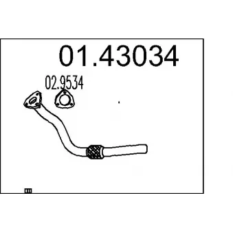 Tuyau d'échappement MTS 01.43034 pour FORD TRANSIT CONNECT 1.6 - 100cv