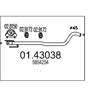 MTS 01.43038 - Tuyau d'échappement