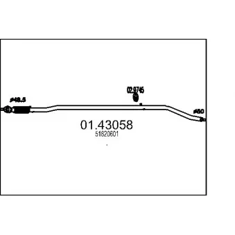 MTS 01.43058 - Tuyau d'échappement