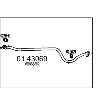 MTS 01.43069 - Tuyau d'échappement