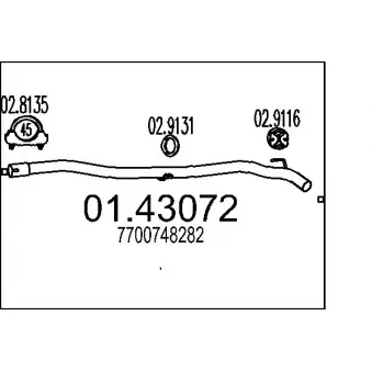 MTS 01.43072 - Tuyau d'échappement