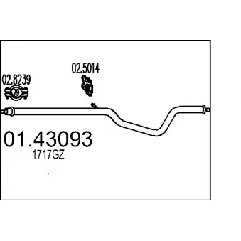 MTS 01.43093 - Tuyau d'échappement