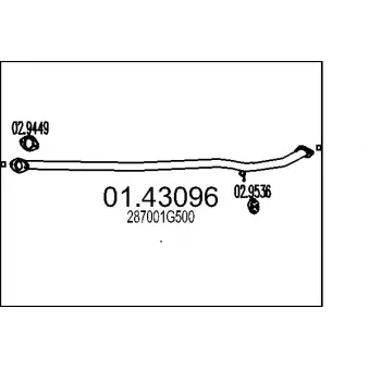 Tuyau d'échappement MTS [01.43096]
