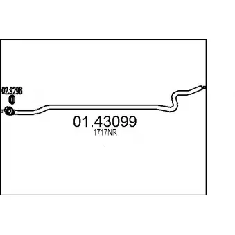 Tuyau d'échappement MTS 01.43099 pour PEUGEOT 207 1.4 - 74cv