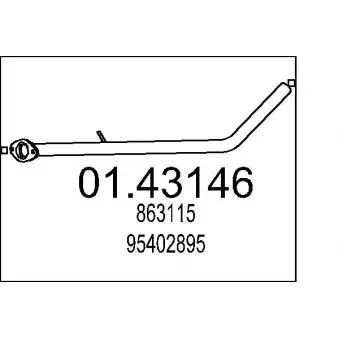 MTS 01.43146 - Tuyau d'échappement
