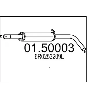 Silencieux central MTS 01.50003 pour SEAT IBIZA 1.2 TSI - 86cv