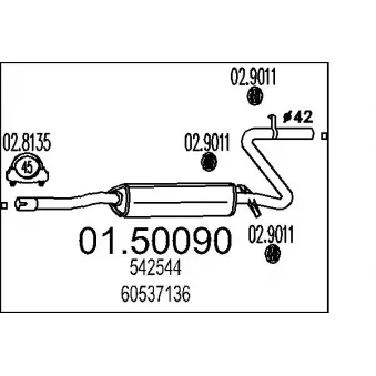 MTS 01.50090 - Silencieux central