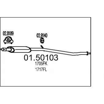 Silencieux central MTS OEM 1717FL
