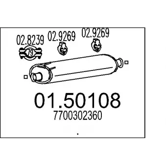 Silencieux central MTS OEM 7700302360