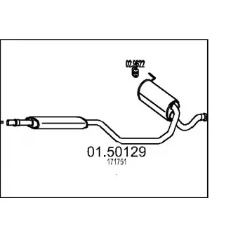 MTS 01.50129 - Silencieux central
