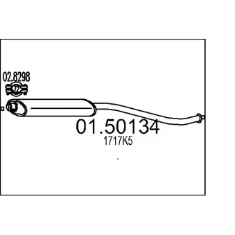 Silencieux central MTS 01.50134 pour CITROEN XSARA 2.0 16V - 136cv