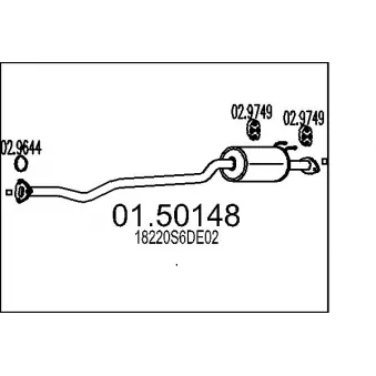 MTS 01.50148 - Silencieux central