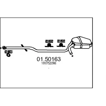 Silencieux central MTS 01.50163 pour MINI MINI Cooper S - 170cv