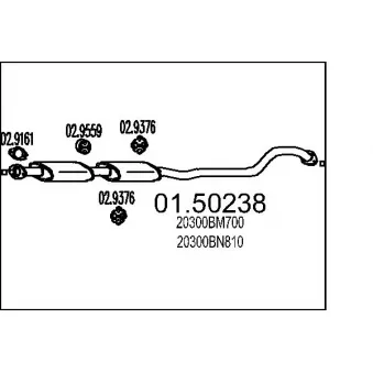 Silencieux central MTS OEM 20300BN810