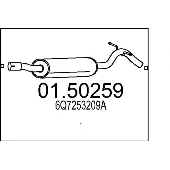 Silencieux central MTS OEM 6Q7253209A
