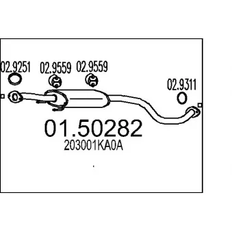 Silencieux central MTS OEM 203001KA0A