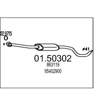 MTS 01.50302 - Silencieux central