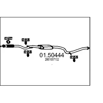 Silencieux central MTS 01.50444 pour KIA PICANTO 1.0 - 61cv