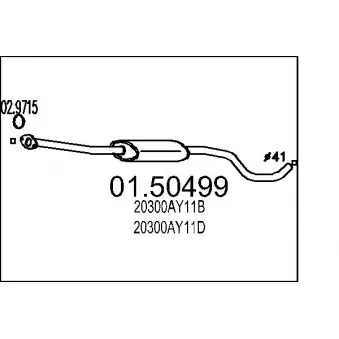 Silencieux central MTS OEM 20300AY11B