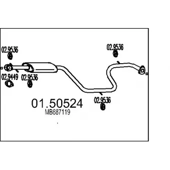 MTS 01.50524 - Silencieux central