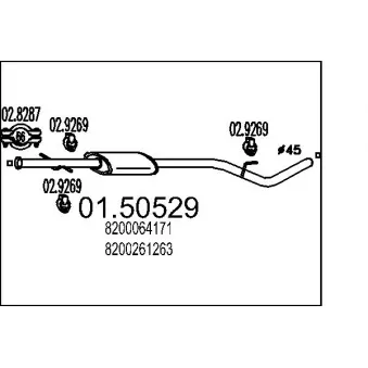 MTS 01.50529 - Silencieux central