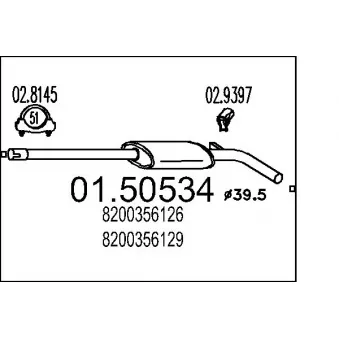 MTS 01.50534 - Silencieux central
