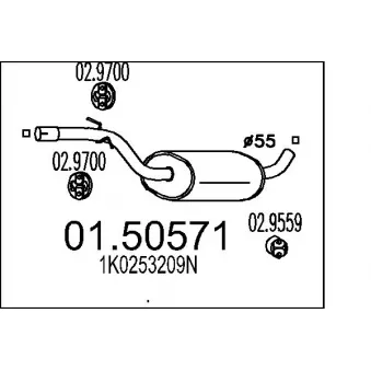 Silencieux central MTS [01.50571]