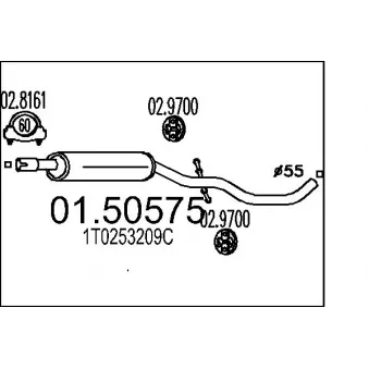 MTS 01.50575 - Silencieux central