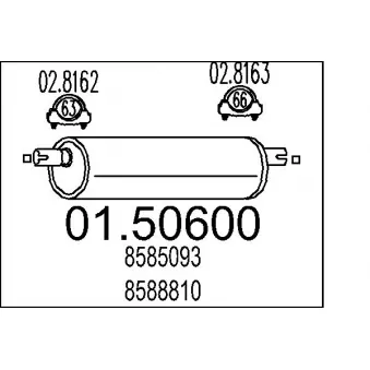 MTS 01.50600 - Silencieux central
