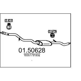 MTS 01.50628 - Silencieux central