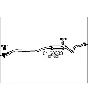 Silencieux central MTS OEM 18307582074