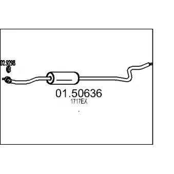 Silencieux central MTS 01.50636 pour CITROEN C3 1.4 - 73cv