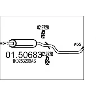 MTS 01.50683 - Silencieux central